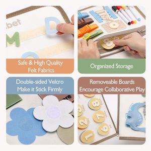 Libro Sensorial de Fieltro Montessori para Niños, Juguete de Actividades y Desarrollo - Product Image 3