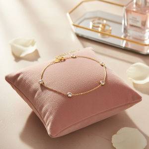Bracciale Charm oro con accessorio pietre 5 CZ - Product Image 3