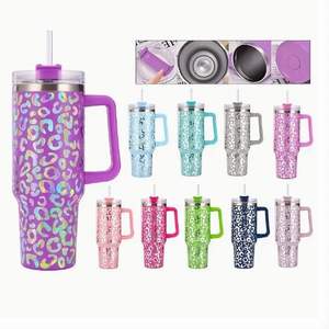 Новое поступление, дорожный стакан из нержавеющей стали 40 унций с ручкой и соломой, готовый к отправке - Product Image 1