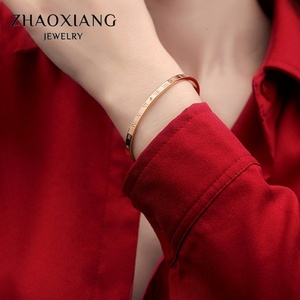 กำไลข้อมือสแตนเลสสตีลสำหรับผู้หญิงสาวเครื่องประดับโรสโกลด์ของขวัญวันวาเลนไทน์ - Product Image 6