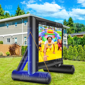 Stock 14ft Outdoor <b>Inflatable</b> Projection Screen Air Blow up Portable Movie Screens With 280W Blower <b>Inflatable</b> Screen Outdoor In - Product Image 2