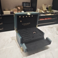 Boîte à bijoux de luxe avec serrure à combinaison pour la confidentialité personnelle, organiseur de rangement pour bagues et colliers, et pochettes