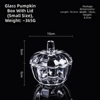 Pot en verre transparent en forme de citrouille avec couvercle, sans plomb, pot de rangement alimentaire en verre, pour bonbons, biscuits, bijoux, décoration d'Halloween, décoration de la maison