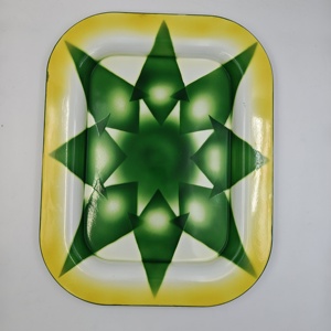 Plateau rectangulaire en émail de plusieurs tailles pour servir et décorer, plat de service en émail, assiettes de <span class=keywords><strong>cuisine</strong></span> durables - Product Image 6