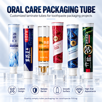 Tubes d'emballage de dentifrice en aluminium et plastique imprimés sur mesure, finition brillante UV, bouchon à vis 12,7-35 mm