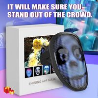 Masque LED à changement de visage par geste, connexion APP, éclairage multicolore, pour Halloween, soirées, bars, indice de protection IP33, garantie 1 an