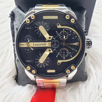 Montre de sport pour homme de marque haut de gamme, double fuseau horaire, multifonctionnelle, en acier inoxydable, étanche, à quartz