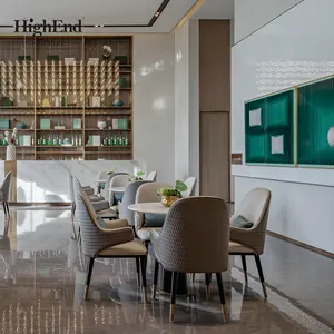 अत्यधिक लोकप्रिय रेस्तरां फर्नीचर होटल डाइनिंग रूम मेटल लेग चेयर लक्जरी आधुनिक टेबल कुर्सियां सेट