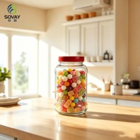 Pot en verre alimentaire arrondi de 700 ml, grande capacité, haute transparence, pour produits fermentés, confitures, emballage de marque pour la vente au détail