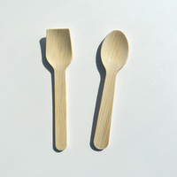 Mini cuillère à dessert en bambou 100% naturel écologique biodégradable et pour le camping