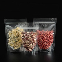 Sachet refermable transparent givré avec fermeture éclair pour emballage alimentaire (snacks, biscuits, thé)