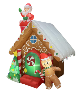 <span class=keywords><strong>Maison</strong></span> gonflable de Noël de 7 pieds avec Père Noël et lumières LED, atelier de Père Noël, décoration de jardin gonflable pour l'extérieur pour l'affichage des fêtes - Product Image 4