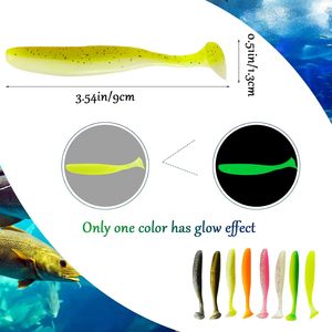 Señuelos de Pesca de Plástico Suave con Cola de Paleta de 55mm, 70mm, 90mm, 10 Unidades/Bolsa, 10 Colores, Cebo Blando, Swimbait, TPR, TPE - Product Image 5