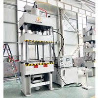 Presse hydraulique 200T à quatre colonnes, contrôlée par PLC, avec pompe à moteur, pour le formage et le poinçonnage de tôles métalliques, idéale pour la fabrication de plaques de cuisine et de salle de bain