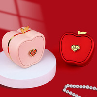 Boîte en plastique pour pomme de Noël - Boîte cadeau extensible pour pomme - Boîte de décoration pour bague et collier de la Saint-Valentin