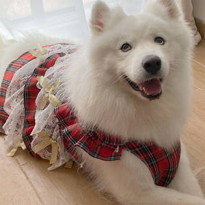 Ropa para Perros, Vestido para Mascotas, Encaje a Cuadros Rojos para Samoyedos, Labradores, Perros Medianos y Grandes - Product Image 4