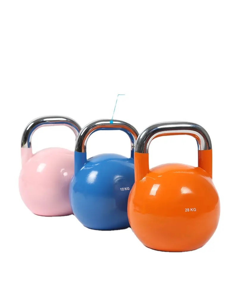 5kg 2-10KG renkli özel demir logo kauçuk kaplı kettlebell fitness çelik rekabet kettlebell