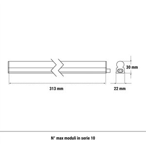 Lampada LED Sottopensile Beghelli 58 Cm con Diffusore Bianco per Illuminazione Interna - Product Image 5