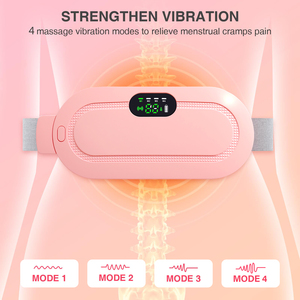 Ceinture chauffante vibrante sans fil rechargeable pour soulager les douleurs menstruelles, appareil de massage abdominal flexible, 3 niveaux de chauffage, 4 modes de massage - Product Image 2