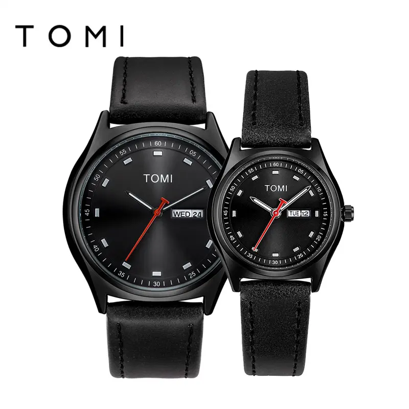 Relojes analógicos minimalistas TOMI para parejas, reloj de cuero de alta calidad para amantes, reloj de cuarzo informal, reloj de pulsera Retro clásico, amantes Gif