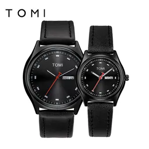 Minimalist TOMI Couple Analog Watches High-grade Leather Watch For Lover Casual Quartz Clock Classic Retro Wristwatch Lovers Gif