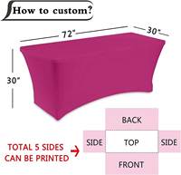 Nappe rectangulaire extensible en spandex avec logo personnalisé imprimé pour salons professionnels, expositions et événements (6ft, 8ft)
