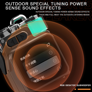 Touch Screen Wireless Bt <strong>Speaker</strong> Mini Audio <strong>MP3</strong> Player with LED Lighting <strong>External</strong> <strong>Speaker</strong> Suitable for Outdoor - Product Image 3