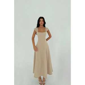 Luxurious Beige Ball Gown A-Line Dress Straps Sequined Beaded <b>Decoration</b> Empire XS XL Chic for Weddings <b>Proms</b> Birthdays Banquets - Product Image 3