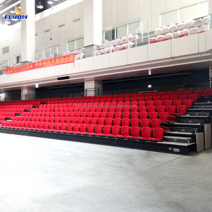 Gradas Retráctiles ModernStadium con Asientos de Cuero PU, Diseño Giratorio, Color Personalizable - Product Image 3