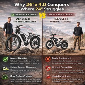 Bicicletta Elettrica Apex 50 con Doppio Motore per Adulti, 52V/48V 25Ah, Pneumatici Fat da 26 Pollici, Sospensione Completa, 35MPH/100 Miglia, 3000W, Freni a Disco Idraulici - Product Image 2