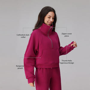 <span class=keywords><strong>Completo</strong></span> Sportivo da <span class=keywords><strong>Donna</strong></span> di Alta Qualità, Set Invernale a Due Pezzi con Felpa a Mezza Zip a Maniche Lunghe e Pantaloni Jogger in Pile - Product Image 2