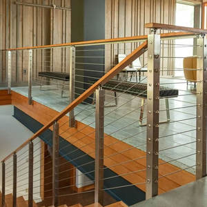 Foshan Deck Wire Railing Custo Barato Tensão Aço Inoxidável Cabo Balaustrada Railing - Product Image 4