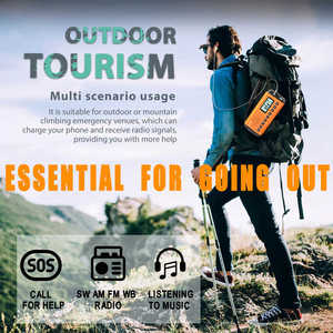 2025 mới 10000mAh khẩn cấp noaa đài phát thanh thời tiết, AM/FM, quây năng lượng mặt trời, sạc USB-C, đèn pin LED, báo động SOS cho cắm trại đi bộ đường dài - Product Image 6