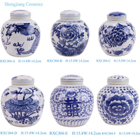 RXCJ04-A-B-C-D-E-F Style moderne bleu et blanc Dragon pivoine bonheur lettre théière en céramique bidon pot à couvercle