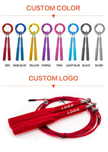 <span class=keywords><strong>Corde</strong></span> <span class=keywords><strong>à</strong></span> <span class=keywords><strong>sauter</strong></span> de vitesse professionnelle avec poignée en aluminium et logo personnalisé, articulation universelle 3M, pour entraînement intensif <span class=keywords><strong>à</strong></span> domicile - Product Image 4