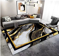 Tapis de Salon Moderne en Velours Diamant Doré pour Usage Domestique, Lavable, Qualité Supérieure
