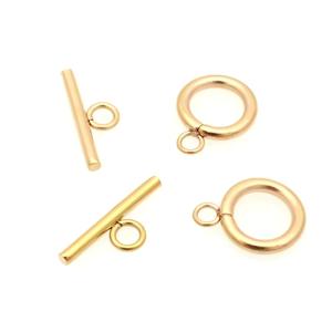 طقم مشابك نهاية تبديل من الفولاذ المقاوم للصدأ مطلي بالذهب 10 ، وصلات خطافية كلاسيكية لصنع سلسلة الأساور والقلادات - Product Image 5