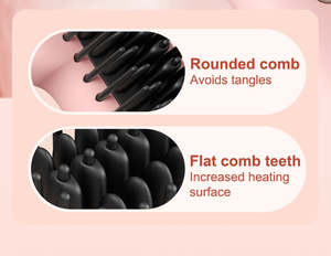 <span class=keywords><strong>Cepillo</strong></span> <span class=keywords><strong>Alisador</strong></span> de Cabello Inalámbrico USB de Cerámica - Peine Eléctrico con Calentamiento PTC y Pantalla LCD con 3 Ajustes de Calor para el Hogar y Hoteles - Product Image 4