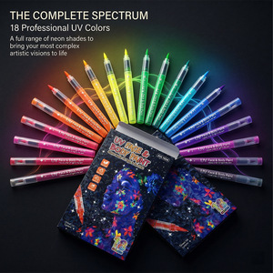 Marcadores de Tatuajes Temporales UV No Tóxicos, 8 Colores, Marcador de Tatuajes Borrable en Seco y Húmedo, Pintura Facial Brillante en la Oscuridad, Graffiti <span class=keywords><strong>para</strong></span> Niños y Adultos - Product Image 2