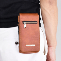 Portefeuille de ceinture universel en cuir noir personnalisé pour homme avec double compartiment pour téléphone et doublure en microfibre douce pour iPhone – Vente en gros