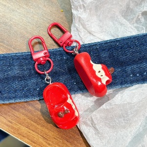 Porte-clés esthétique et amusant en forme de pomme pour elle, breloque créative en forme de fruit pour sac, porte-clés de luxe en plastique souple, cadeau pour la fabrication de bijoux - Product Image 3