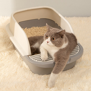 Wholesale semi-enclosed cat litter <b>boxes</b>, anti-splash, high-barrier cat toilets, <b>large</b> and small sizes. - Product Image 5