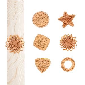 Anneau <span class=keywords><strong>de</strong></span> <span class=keywords><strong>serviette</strong></span> vintage en rotin pour la mise en table, porte-serviettes en <span class=keywords><strong>bois</strong></span> fait main pour Thanksgiving, dîner en plein air, décoration <span class=keywords><strong>de</strong></span> table - Product Image 6