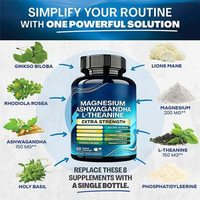 Complément 13-en-1 Magnésium Ashwagandha Théanine Cortisol Tout-en-un : Capsules de Magnésium Glycinate, Ashwagandha et L-théanine