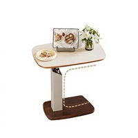 Table basse en bois moderne minimaliste légère mais robuste, rotative à 360° et réglable en hauteur, pour salon et chambre à coucher
