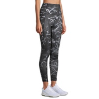 Leggings de sport pour femmes, taille mi-haute, longueur genou, imprimé couleur, non transparents, avec poches, en Spandex/Polyester, pour le yoga et le cyclisme