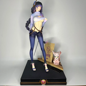 Figura de Anime de PVC Grande de Raiden <span class=keywords><strong>Shogun</strong></span>, Modelo en Pose de Pie con Atuendo Informal, Estatua Decorativa de Escritorio, Juguete Coleccionable para Fanáticos del Anime - Product Image 1
