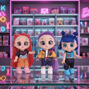 Figura de Acción de Juguete de Plástico de 10 y 13 Pulgadas con 5 Articulaciones, Temática Musical, Grupo de Cazadores de Brujas 5D Eyes K, Muñeco de Tigre Azul de Dibujos Animados - Product Image 1