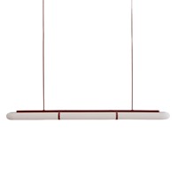 Lustre suspendu long LED de style nordique moderne et minimaliste, inspiré des designers, en fer et PE, pour salle à manger