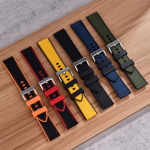 Cinturini <span class=keywords><strong>per</strong></span> Orologi Ibridi Juelong in Tessuto Tecnico e Gomma FKM a Sgancio Rapido 20mm 22mm - Product Image 2